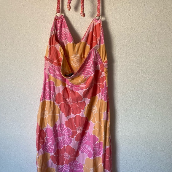 Tommy Bahamas Pink floral peach Halter dre… - Picture 8 of 9